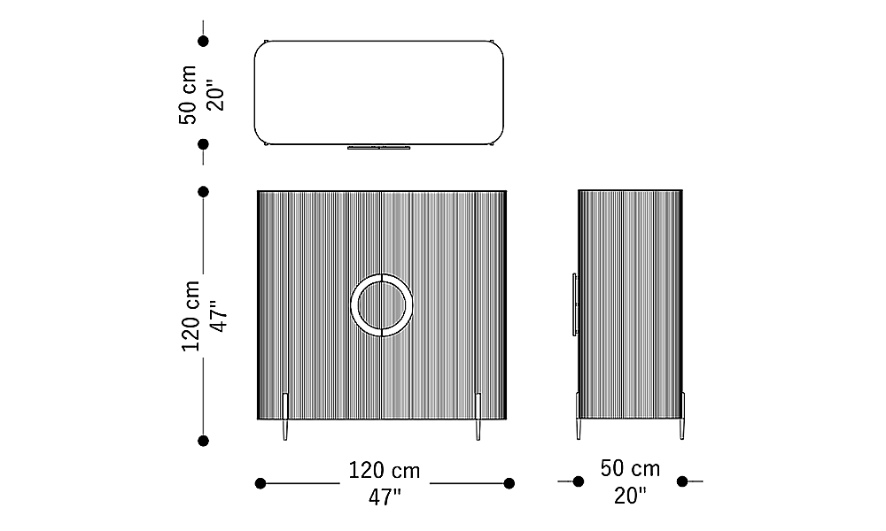 Imagem das dimensões principais do produto